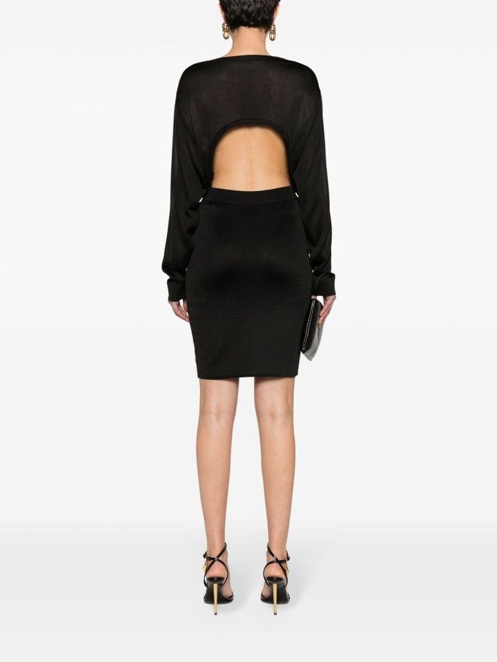 Saint Laurent Dresses Saint Laurent Black Knitted Semi-Sheer Dress Saint Laurent Black Knitted Semi-Sheer Dress at Italian Luxury group Brand