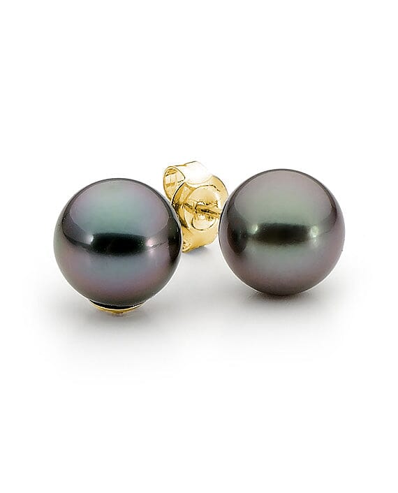Ikecho Pearl Earrings Black Moon Studs Black Moon Studs Brand