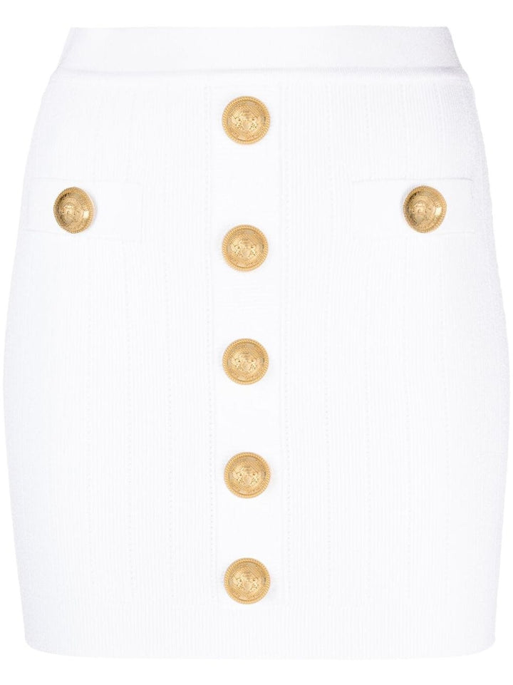 Balmain Skirts 38 Balmain Ribbed Knit Skirt Balmain White Ribbed Knit Mini Skirt Brand