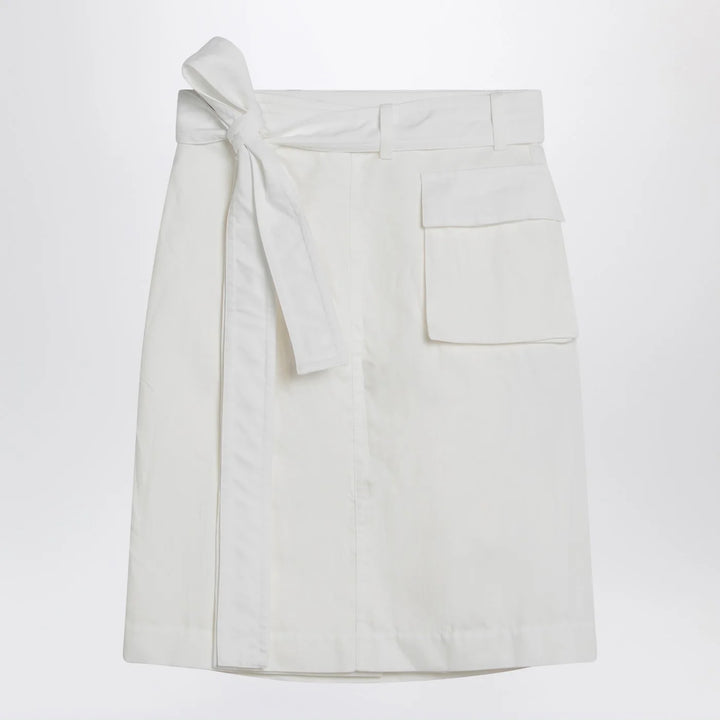 Ferragamo - White wrap skirt in cotton blend