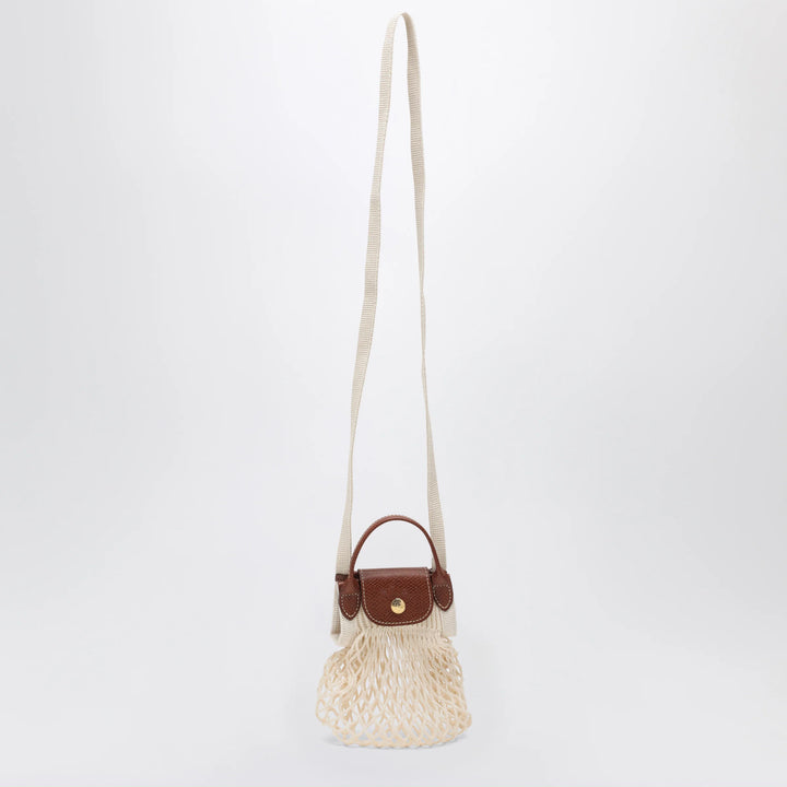 Longchamp - Ecru Le Pliage Filet XS bag