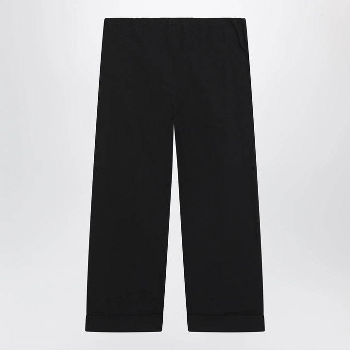 The Row - Low-rise relaxed-fit cotton poplin trousers in black