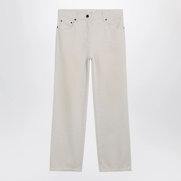 The Row - Fargo jeans in lightly distressed cotton denim, ecru