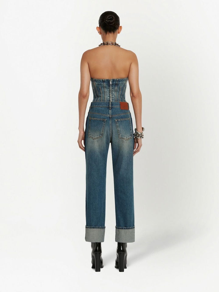 Alexander McQueen turn-up Hem straight-leg Jeans
