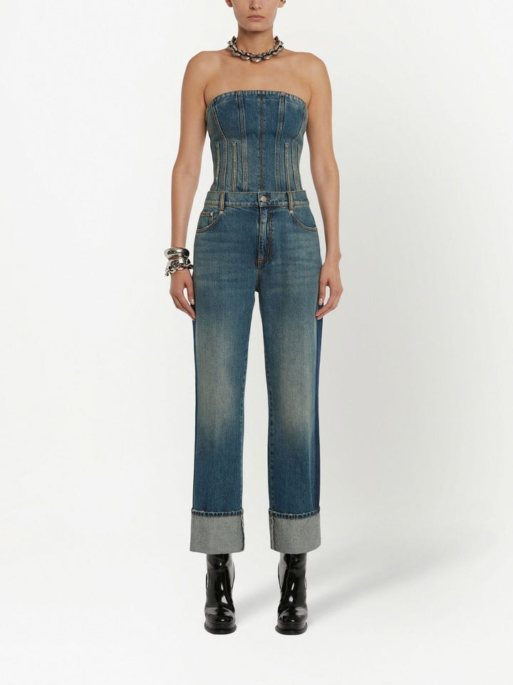 Alexander McQueen turn-up Hem straight-leg Jeans