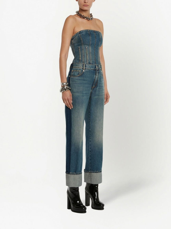 Alexander McQueen turn-up Hem straight-leg Jeans