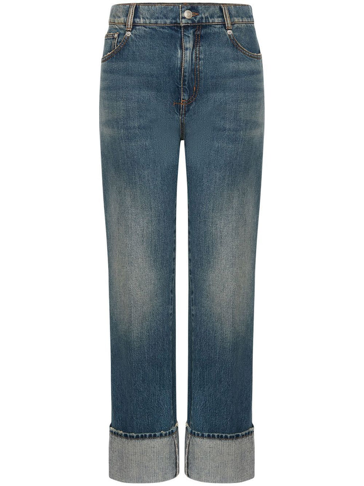 Alexander McQueen turn-up Hem straight-leg Jeans