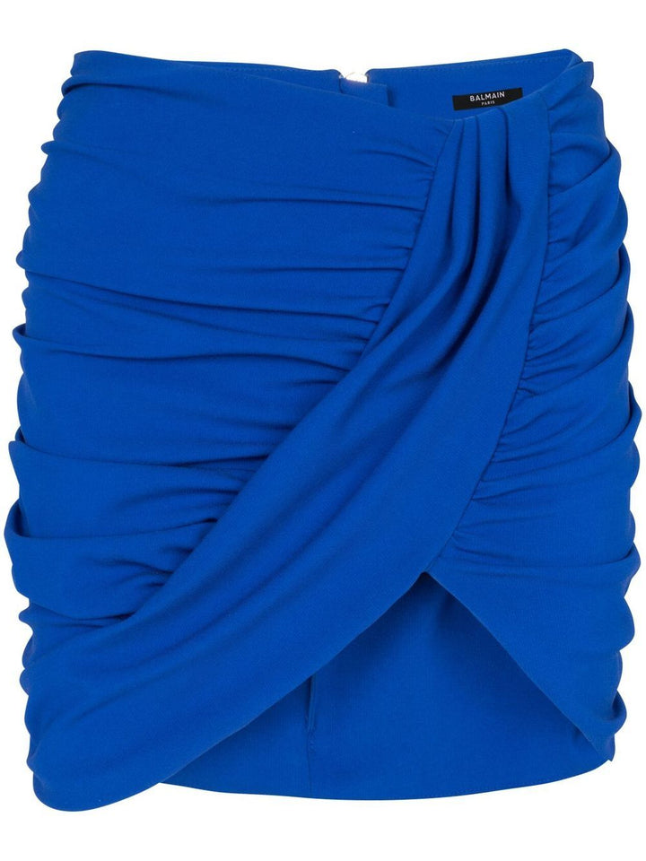 Balmain Cobalt Ruched Skirt