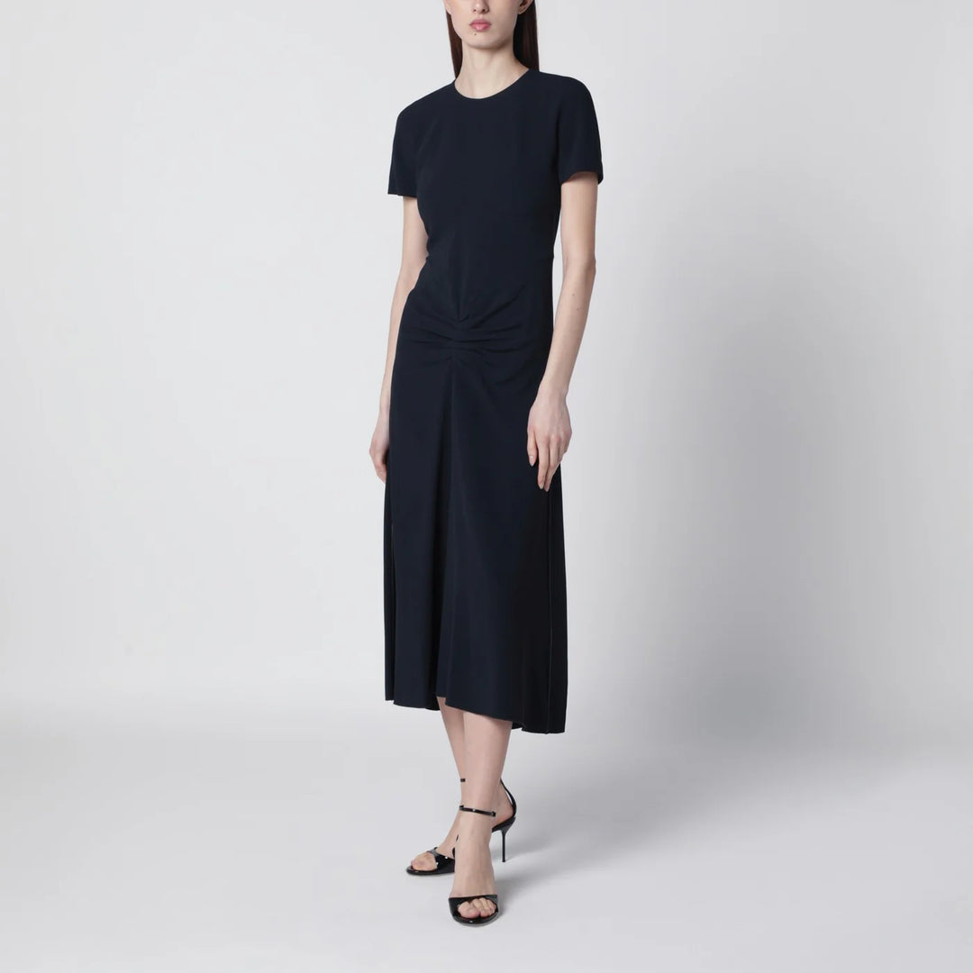 Victoria Beckham - Blaire dress with gathered waist in navy blue