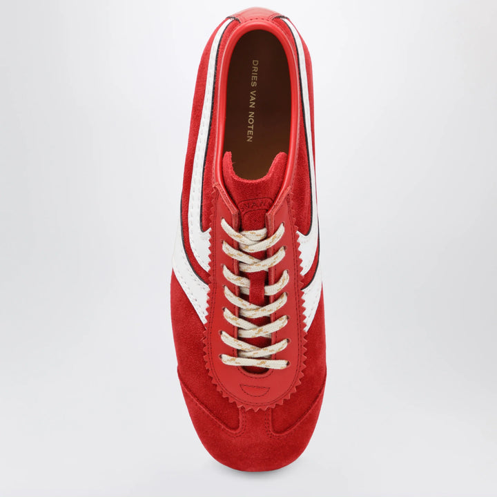 Dries Van Noten - Red/white leather and suede Sneakers