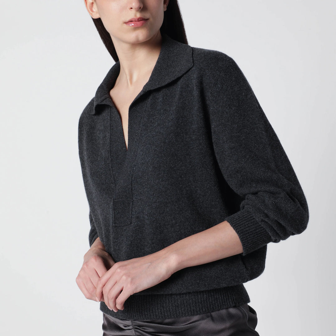 Victoria Beckham - Genevieve sweater in grey mélange cashmere blend