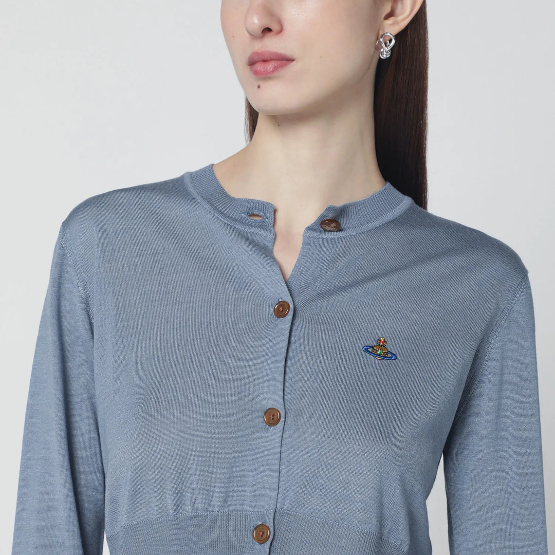 Vivienne Westwood - Ice-blue cropped wool and silk cardigan
