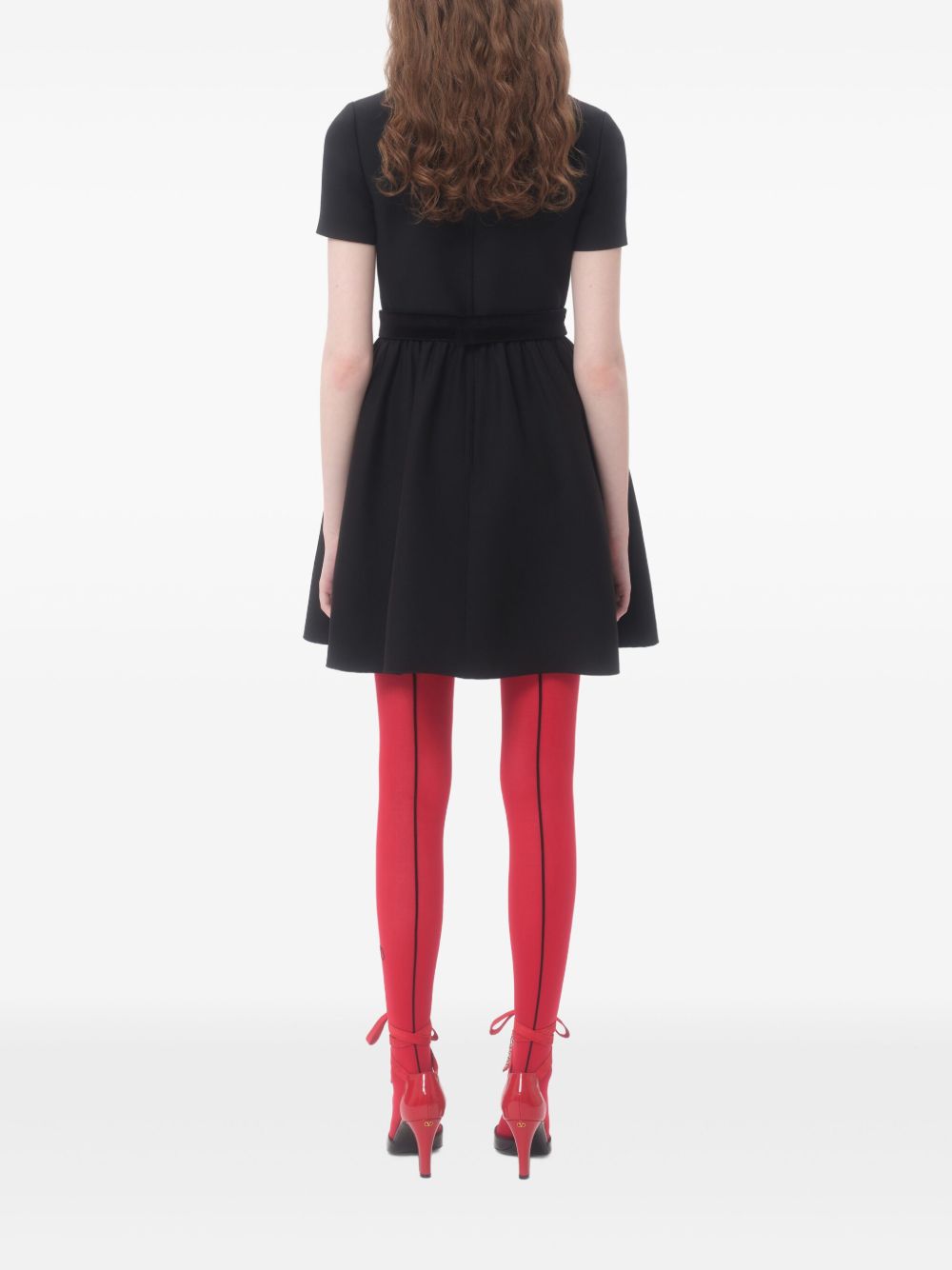 Valentino Crepe Couture Short Dress With Bows