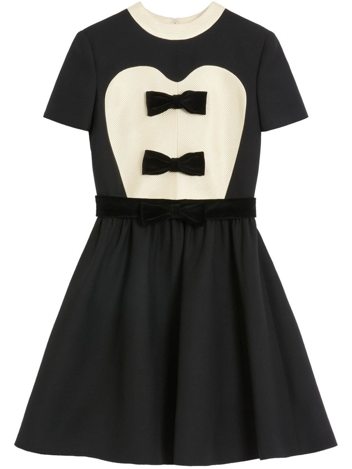 Valentino Crepe Couture Short Dress With Bows