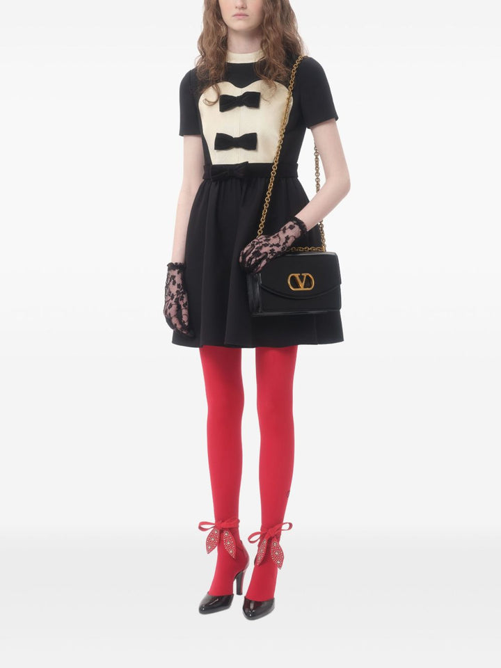 Valentino Crepe Couture Short Dress With Bows