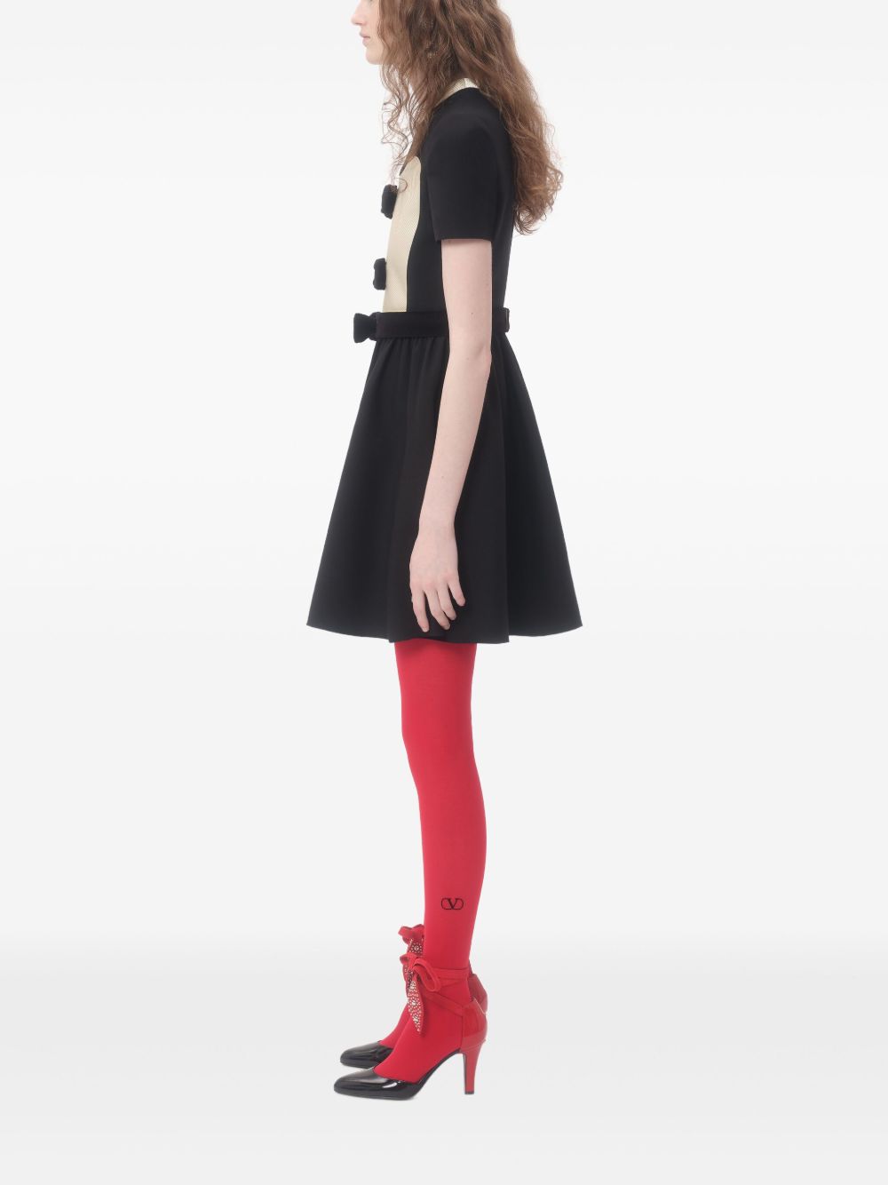 Valentino Crepe Couture Short Dress With Bows