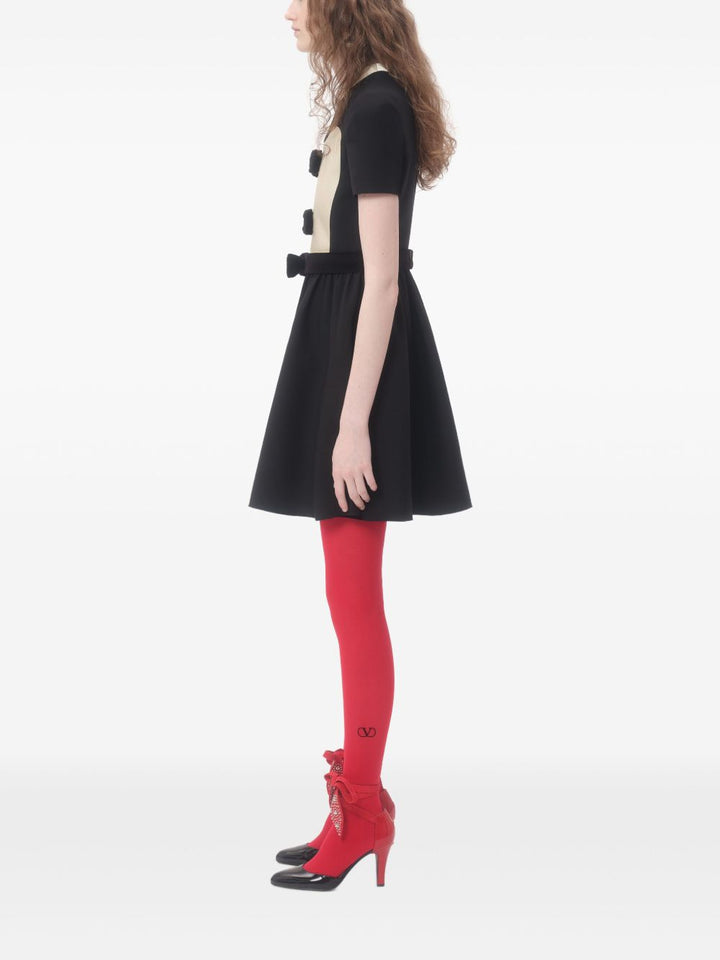 Valentino Crepe Couture Short Dress With Bows