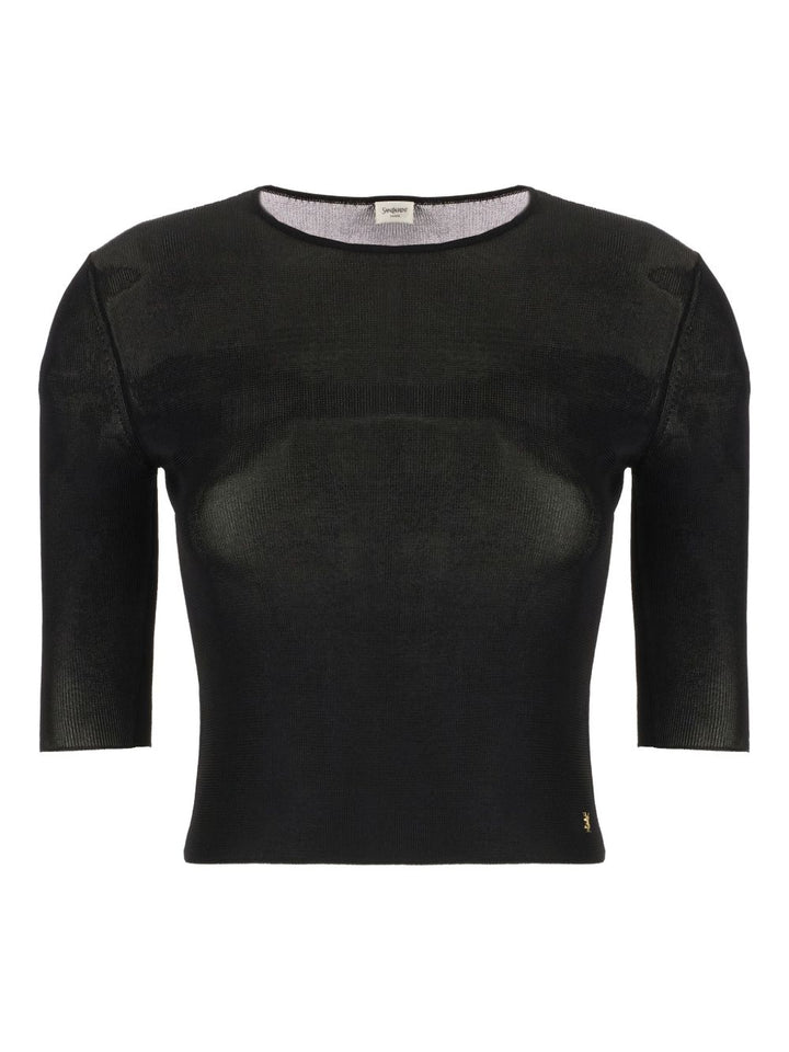 Saint Laurent Sweaters Black Cropped