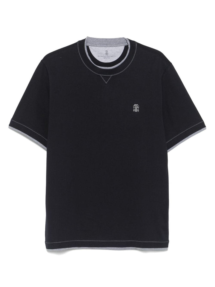 Topwear Brunello Cucinelli T-shirts and Polos Blue Brand