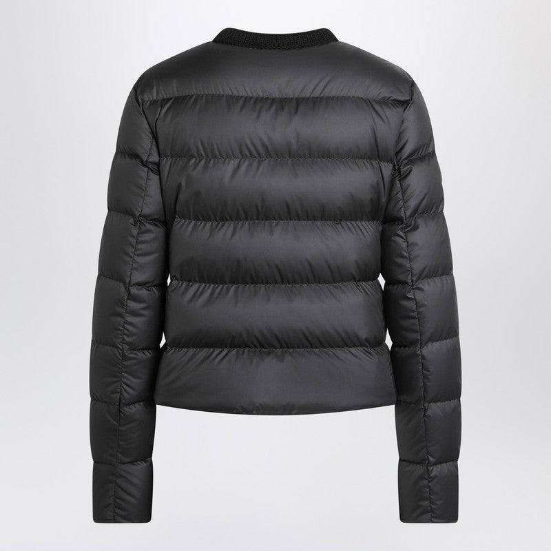 Moncler Black short zip-up puffer jacket