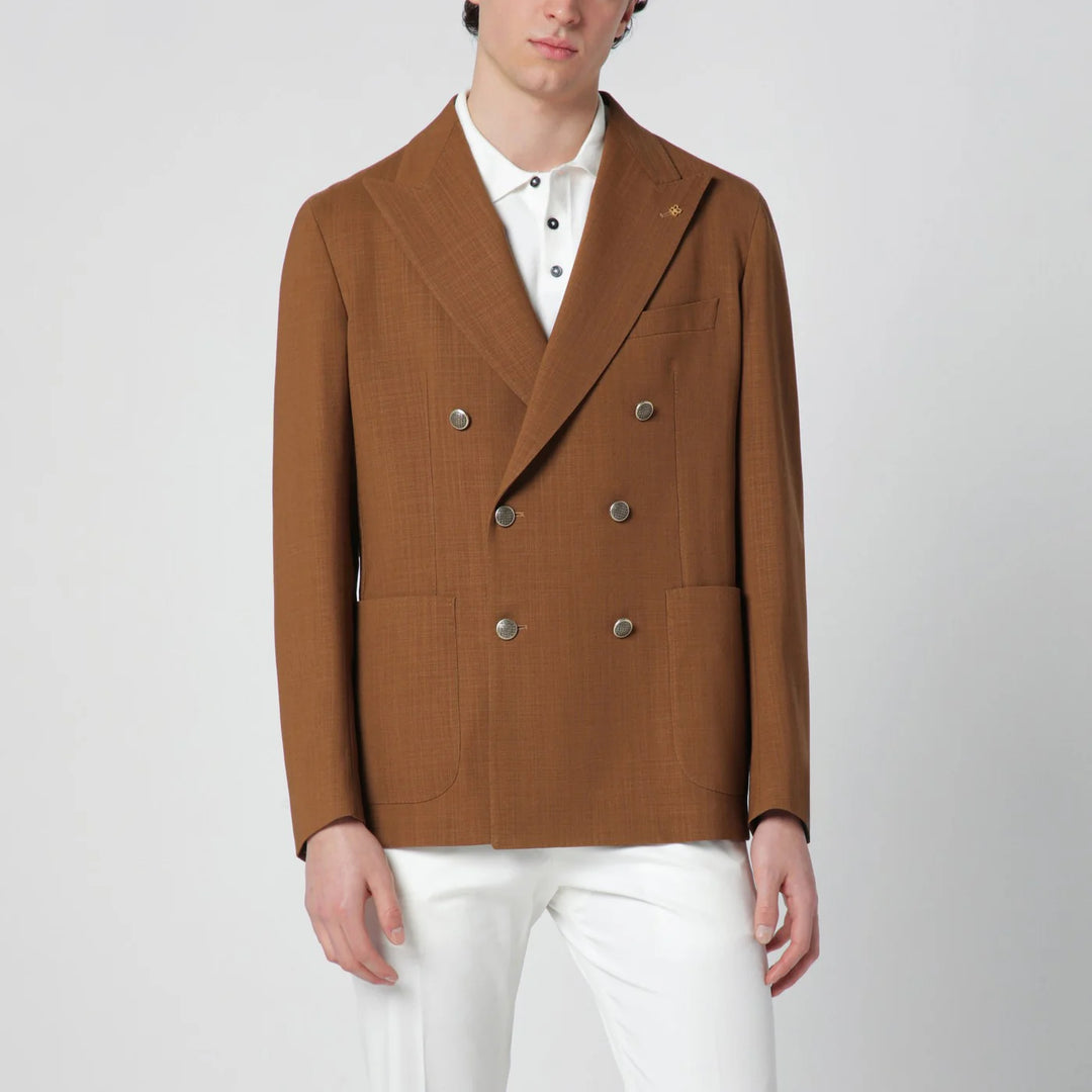 Tagliatore - Caramel double-breasted wool jacket