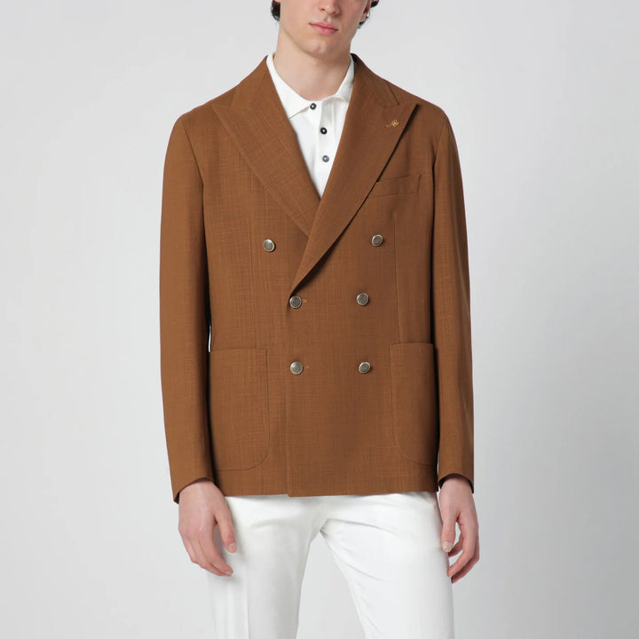 Tagliatore - Caramel double-breasted wool jacket