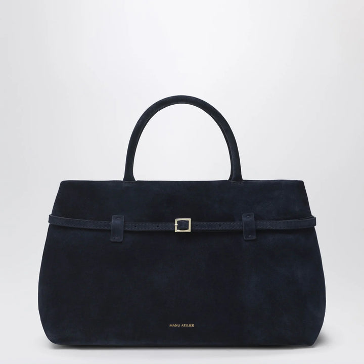 Manu Atelier - Le Cambon 35 dark blue suede bag