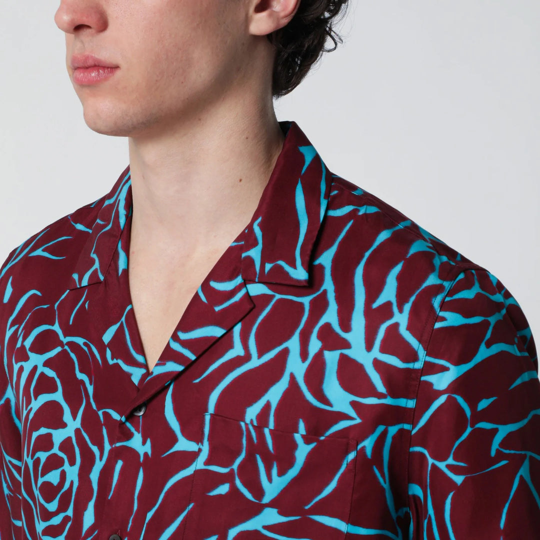 Dries Van Noten - Burgundy shirt with Archive Rose print