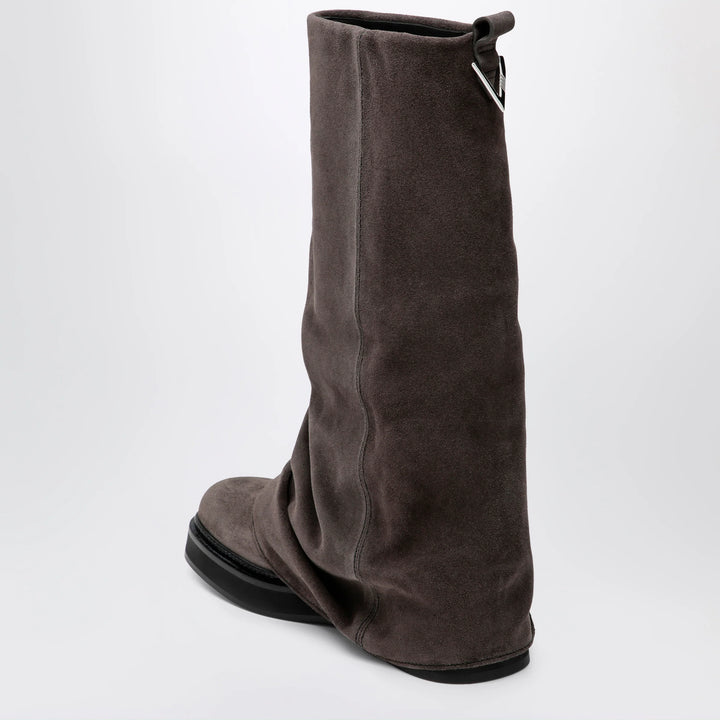 The Attico - Robin combat boots in suede, dark grey