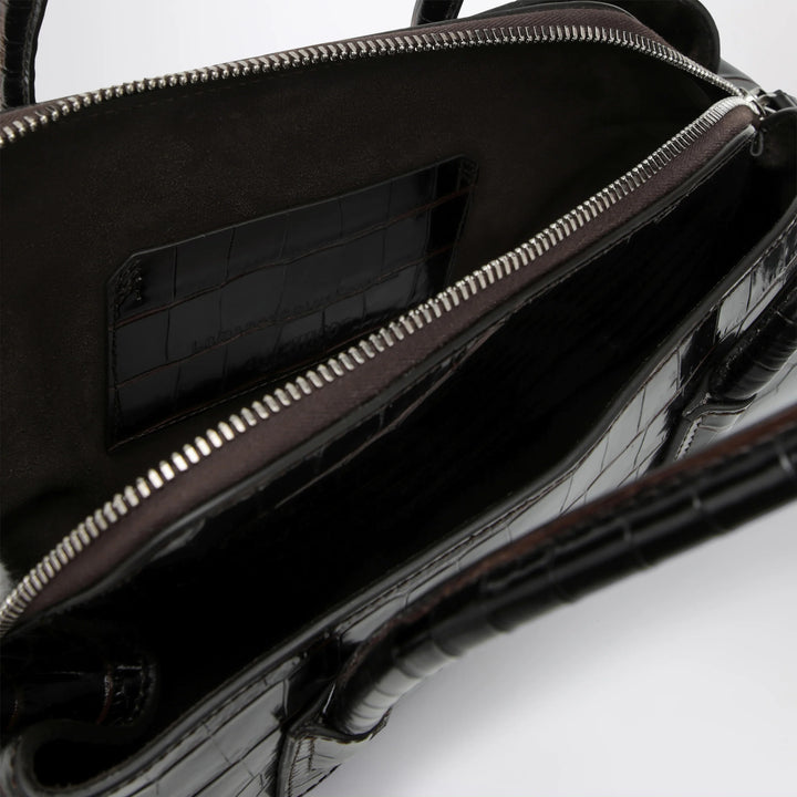 The Attico - La Passeggiata Small bag in coffee crocodile-print leather