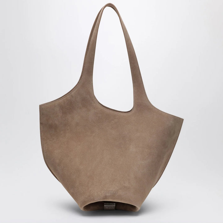 The Attico - Tobacco-coloured suede La Scoop medium bag