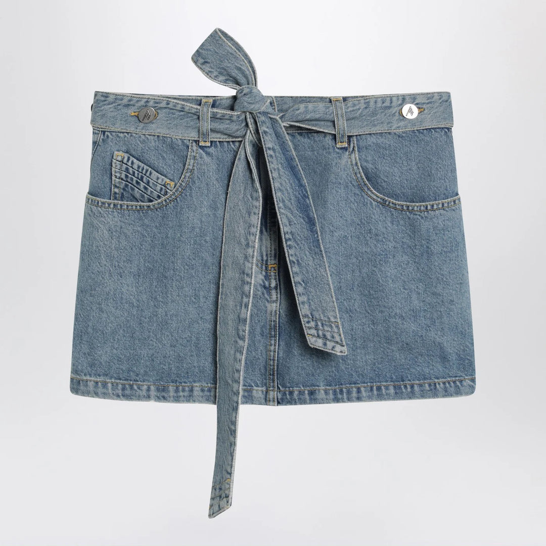The Attico - Light blue denim mini skirt