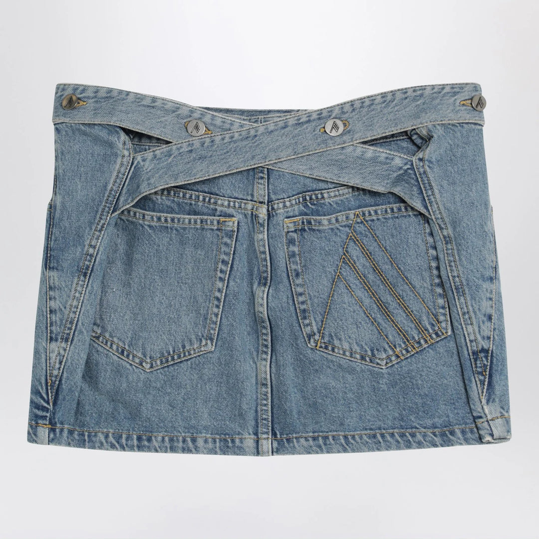 The Attico - Light blue denim mini skirt