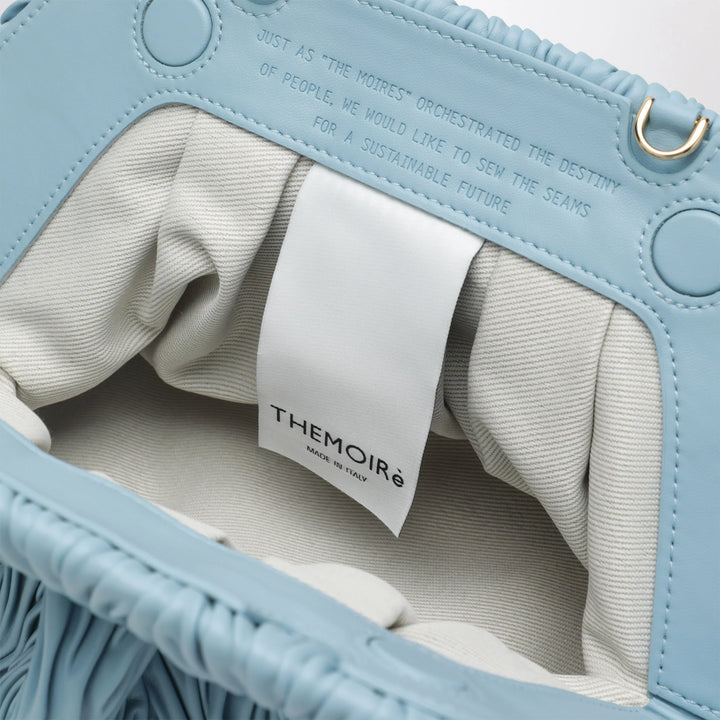 THEMOIRè - Blue ruched vegan leather Bios clutch