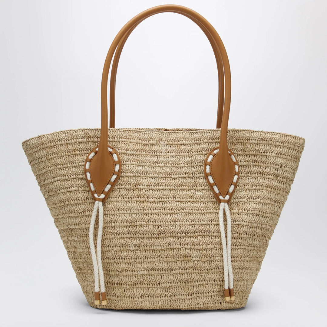 Christian Louboutin - Venus Tote Bag in Natural-Colored Raffia