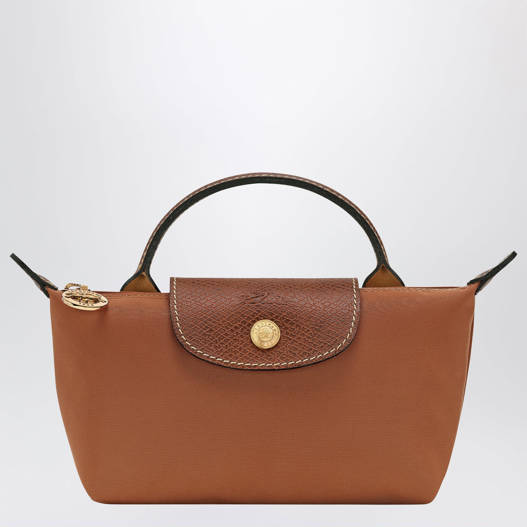Longchamp - Le Pliage Original Pebble clutch bag cognac