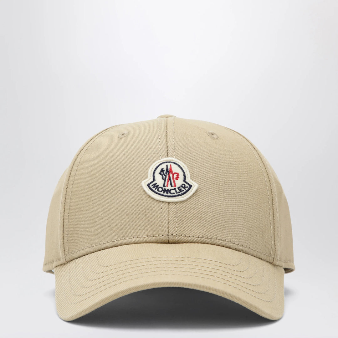 Moncler - Beige baseball cap with logo patch