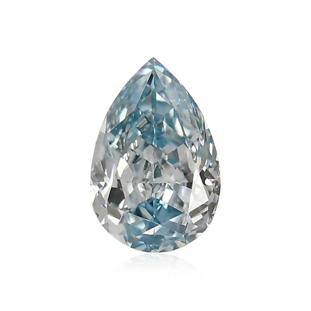 0.17 Carat Fancy Intense Greenish Blue Pear Diamond SI1 GIA