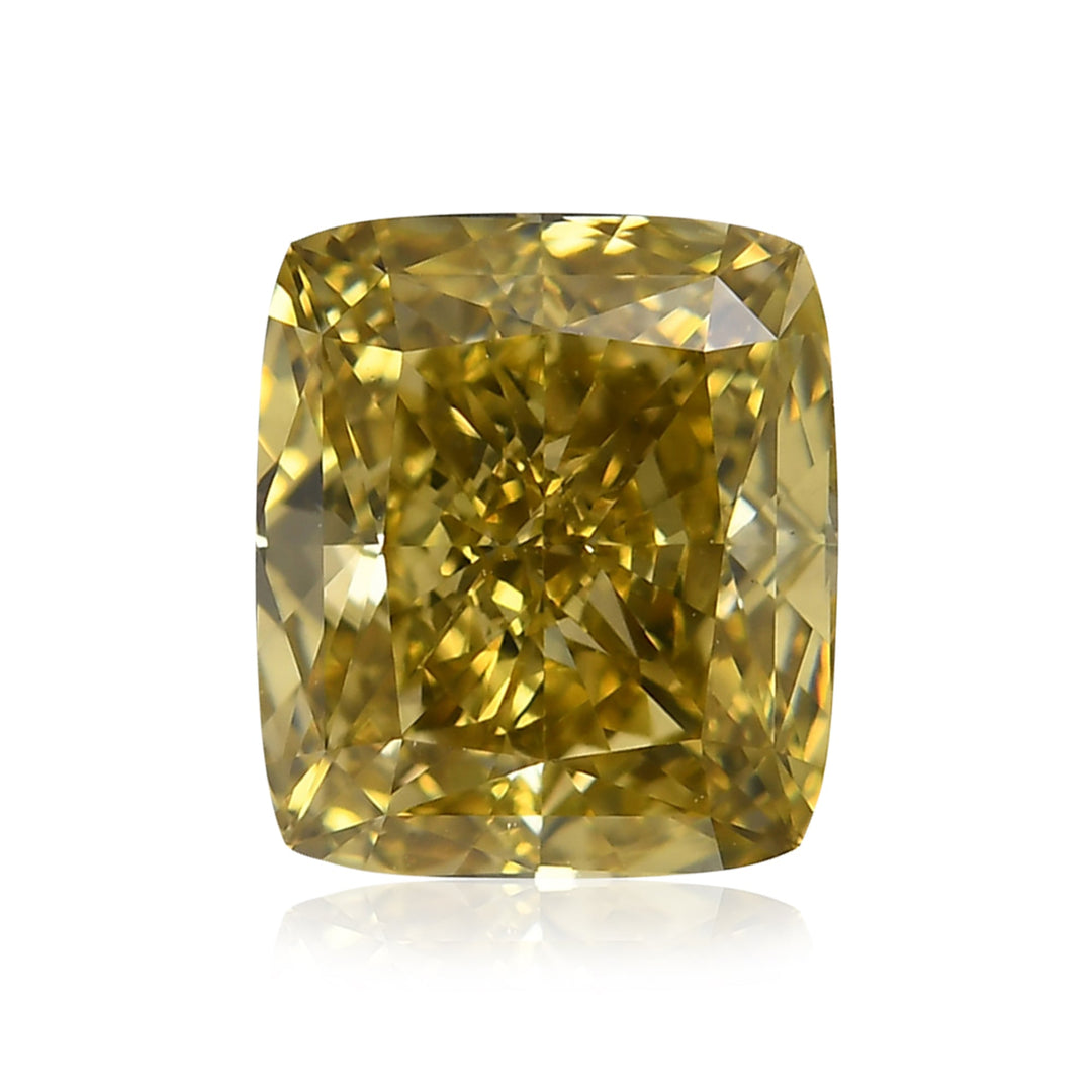 2.51 Carat Fancy Deep Brownish Yellow Cushion Diamond VS2 GIA