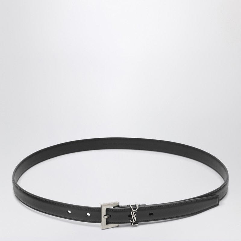 Belts Saint Laurent - Cassandre black leather belt - 75 EU Brand