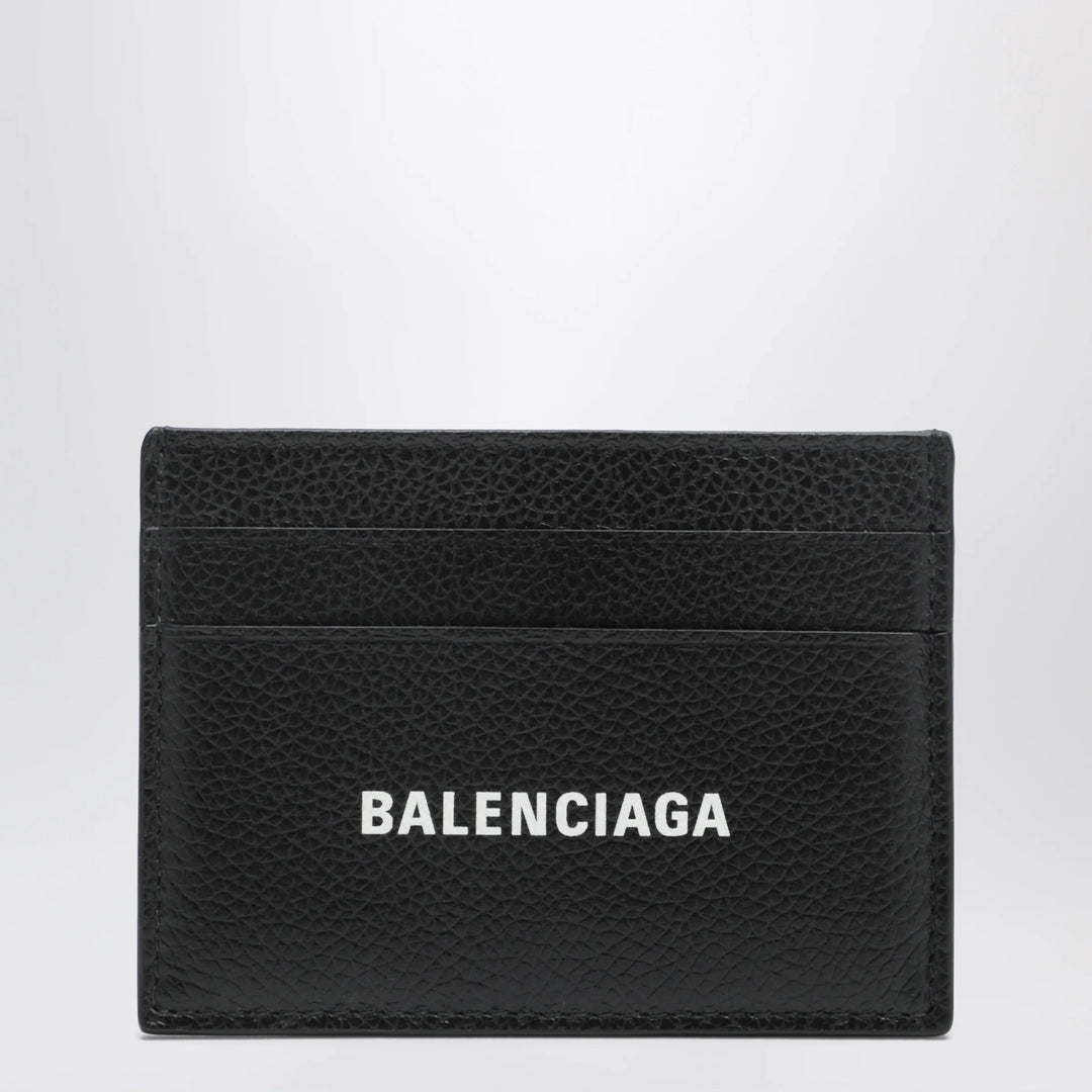 Balenciaga - Cash black card holder in grained leather