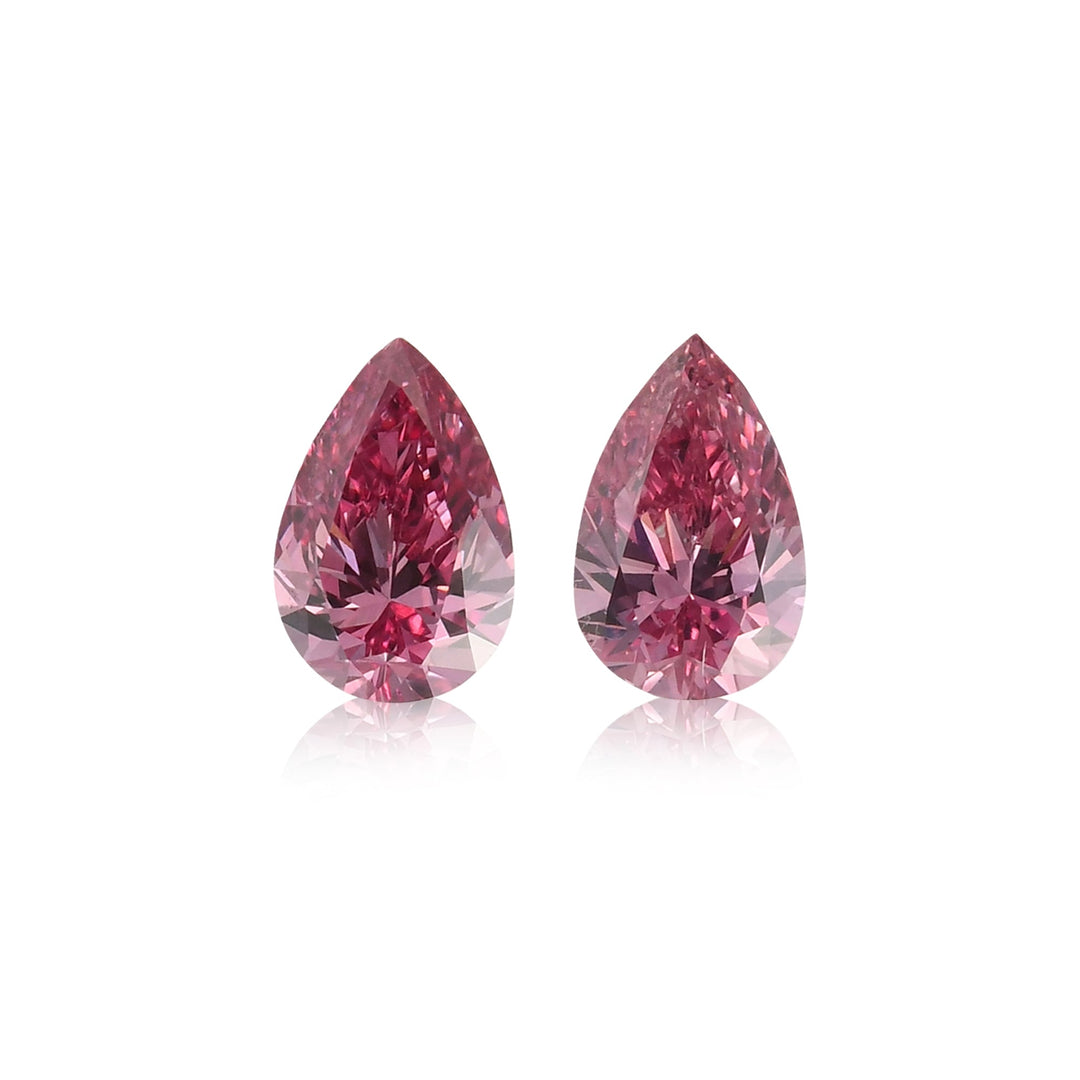 0.35 Carat Fancy Intense Purplish Pink Pear Diamonds SI2 GIA