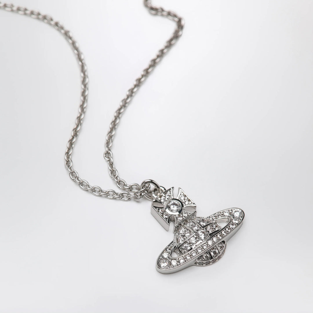 Vivienne Westwood - Orb pendant necklace in platinum with crystals