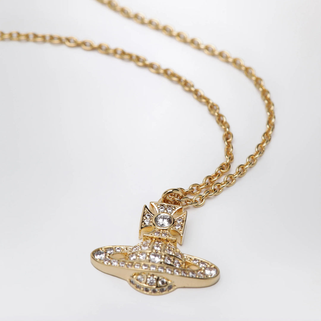 Vivienne Westwood - Orb pendant necklace in gold-tone metal with crystals