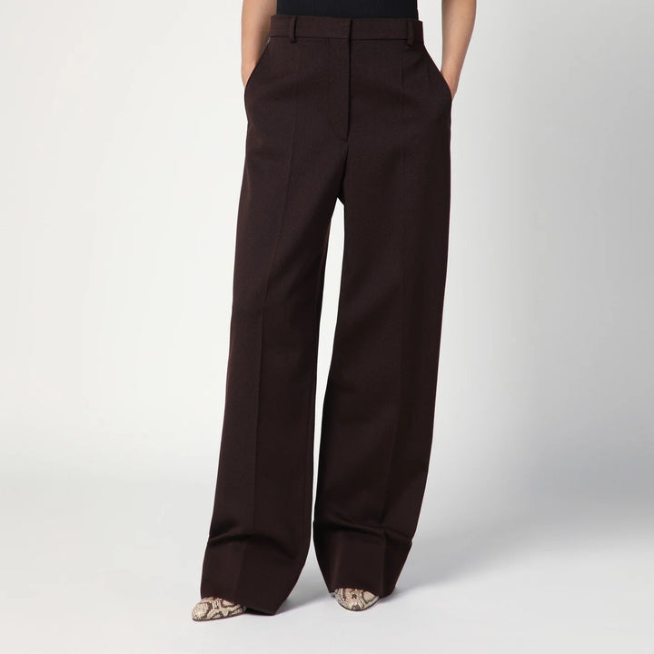 Stella McCartney - Straight leg trousers in plum wool