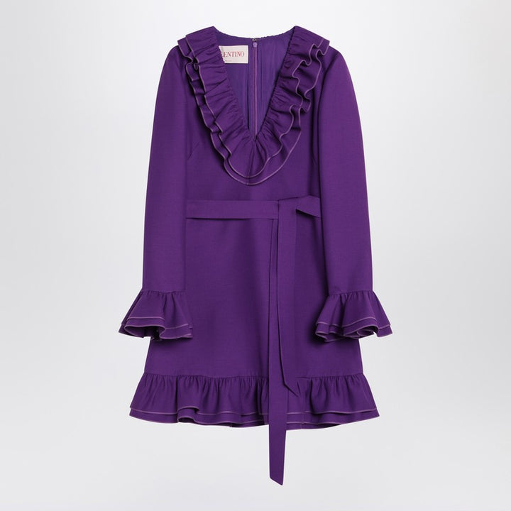 Valentino Purple Wool and Silk Mini Dress