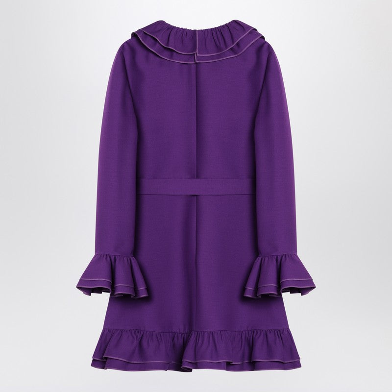 Valentino Purple Wool and Silk Mini Dress