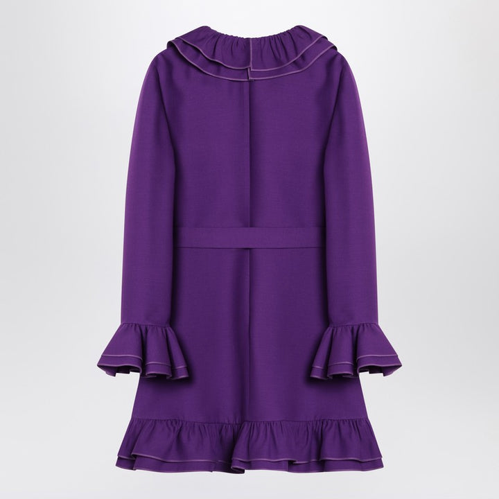 Valentino Purple Wool and Silk Mini Dress