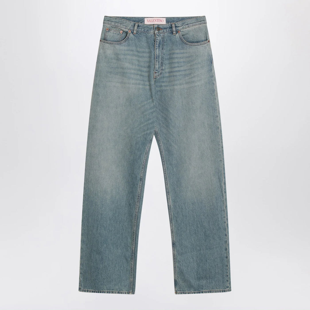 Valentino - Light blue jeans with washed effect