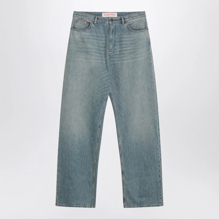 Valentino - Light blue jeans with washed effect